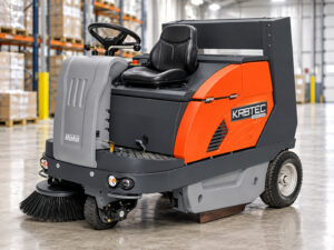 Hako Sweepmaster 1200RH ride-on floor sweeper with Kirbtech branding