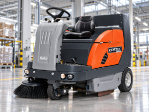 Hako Sweepmaster 1200RH ride-on floor sweeper with Kirbtech branding