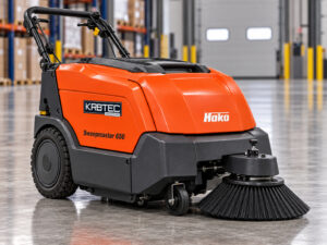 Hako Sweepmaster 650 floor sweeper with Kirbtech branding