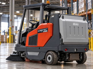 Hako Sweepmaster 1500RH ride-on floor sweeper in a warehouse