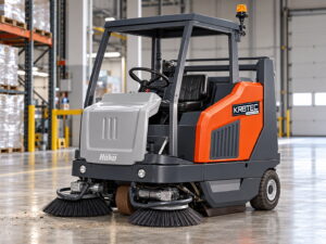Hako Sweepmaster 1500RH ride-on floor sweeper in a warehouse